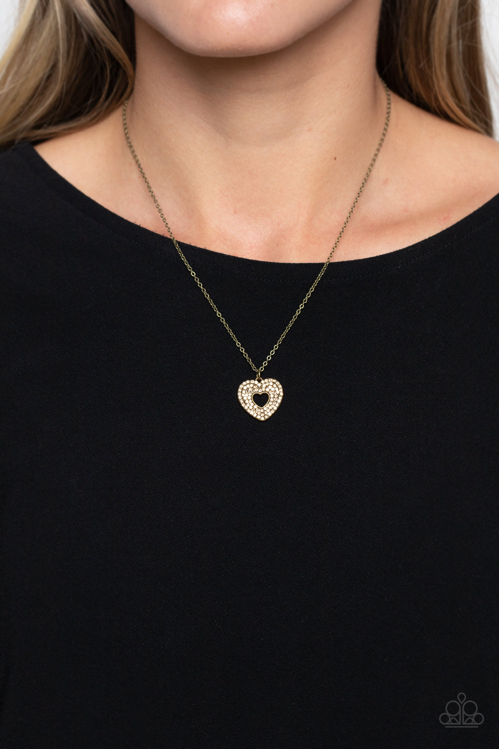 Romantic Retreat Brass Heart Necklace