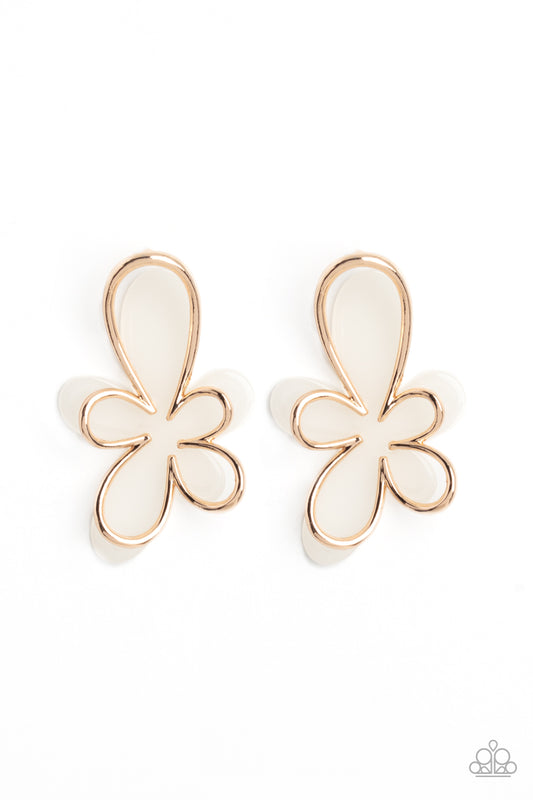 Glimmering Gardens Gold Floral Earrings