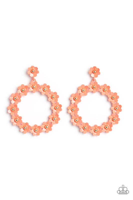 Daisy Meadows Orange Floral Earrings