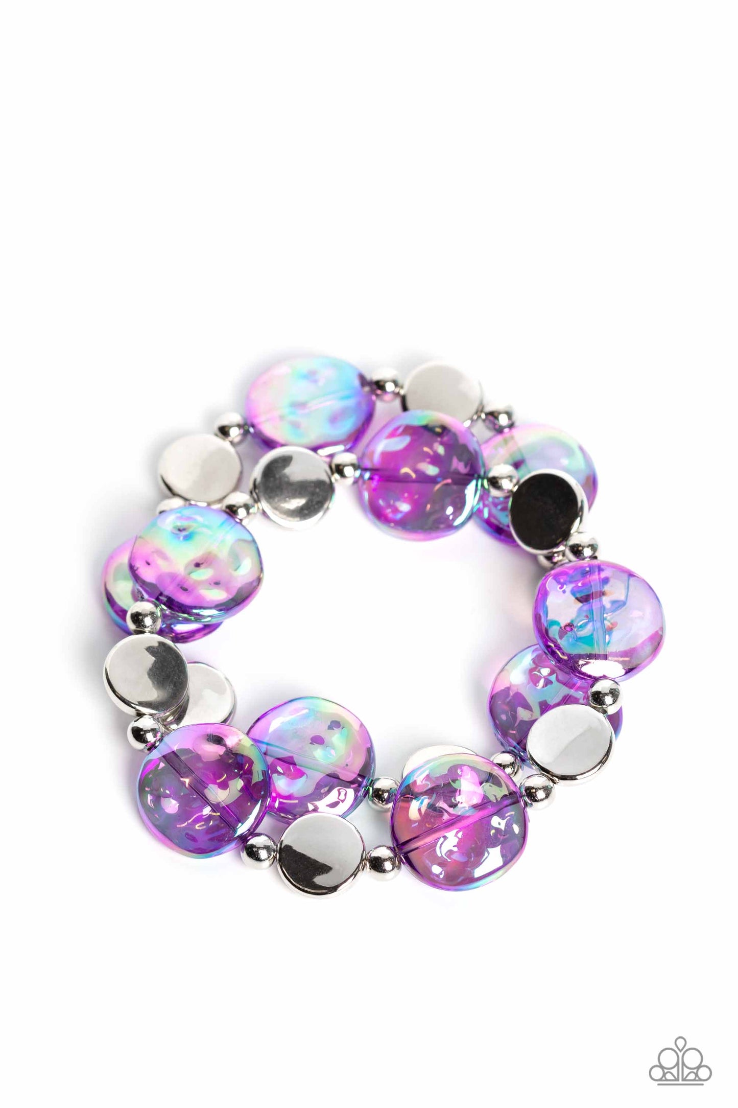 Discus Throw Purple Iridescent Bracelets