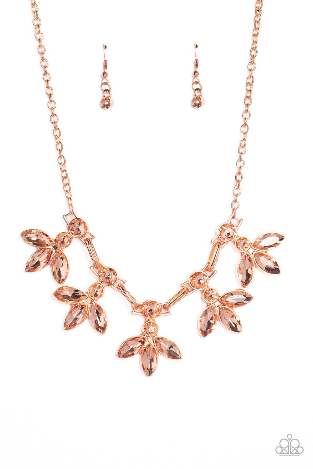 Dauntlessly Debonair Copper Bling Necklace