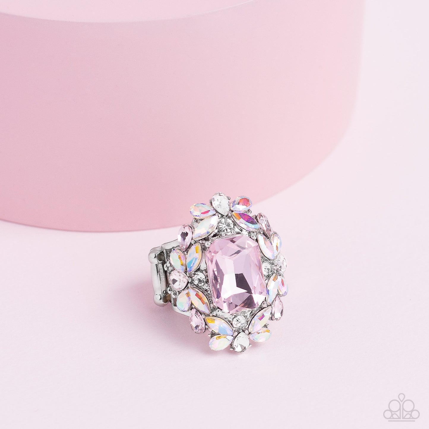 Dynamic Diadem Pink Iridescent Ring