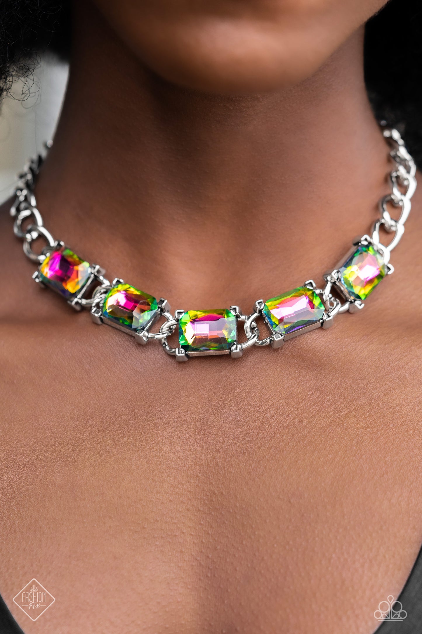 Radiating Review Multi Oil Spill Necklace