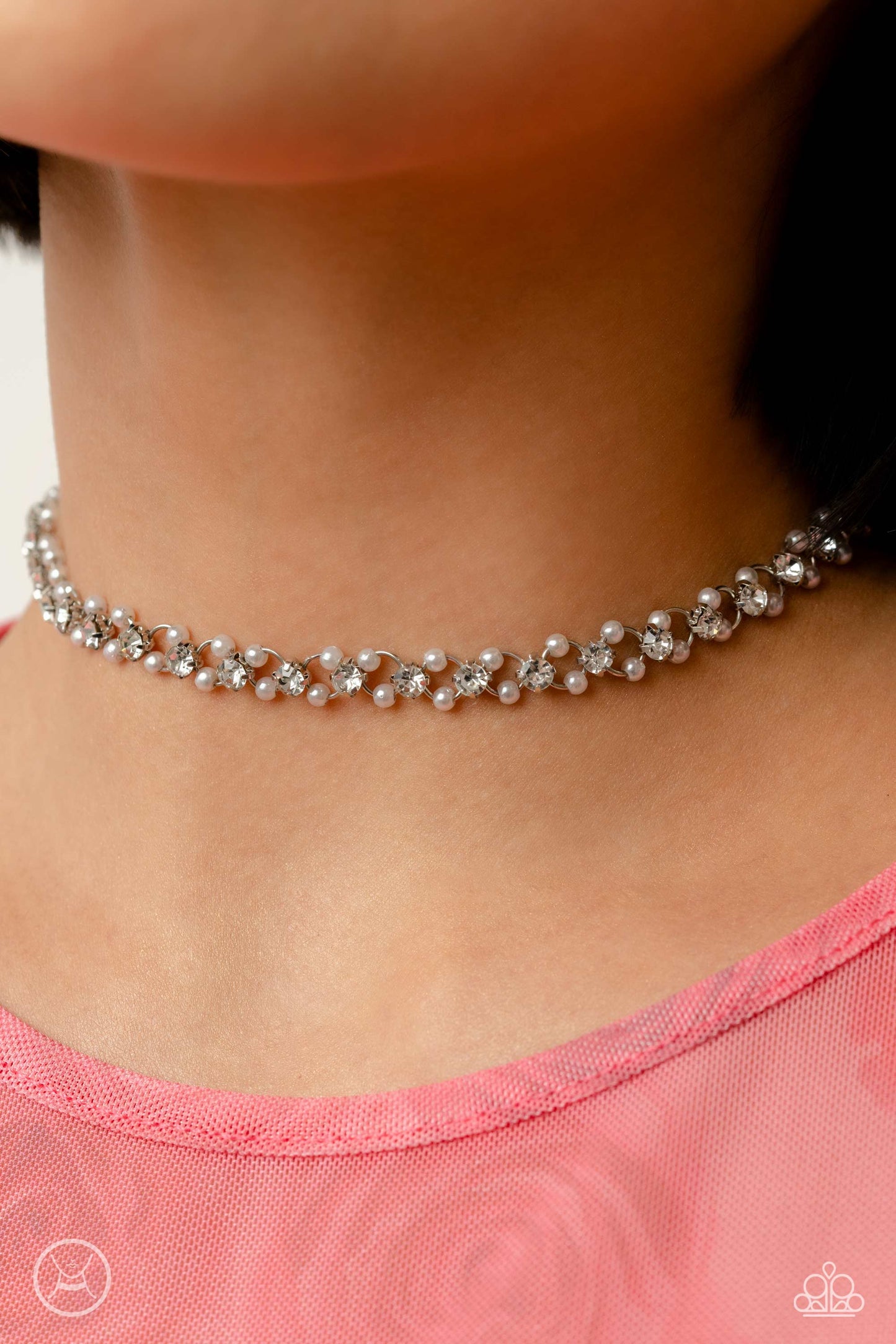 Classy Couture White Pearl Choker