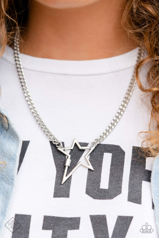 Playful Popstar Silver Star Necklace