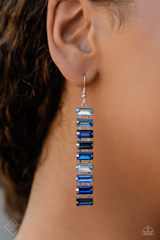 Superbly Stacked Blue Earrings