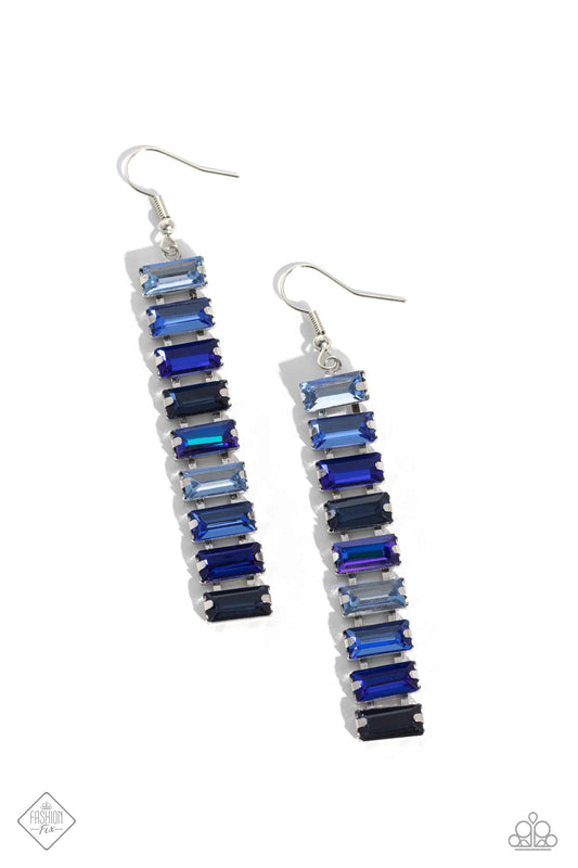 Superbly Stacked Blue Earrings