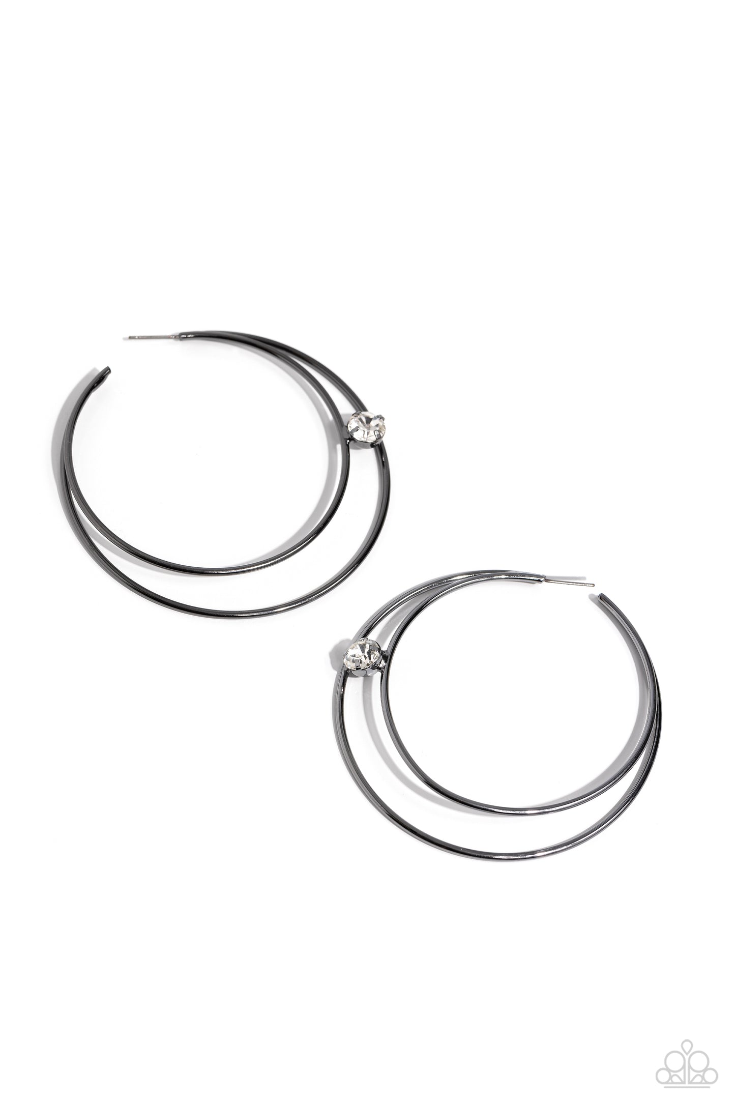 Theater HOOP Gunmetal Earrings