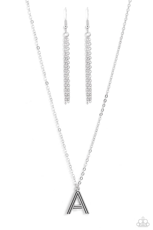 Leave Your Initials - A -Silver Pendant Necklace