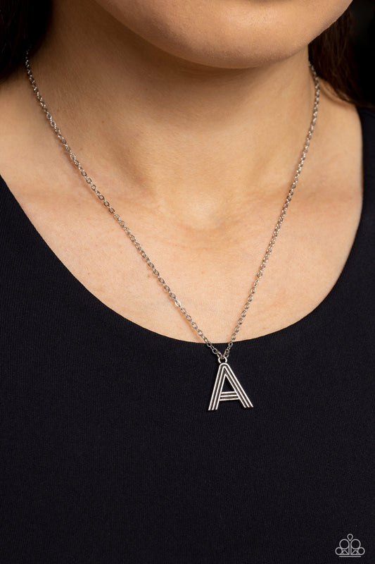 Leave Your Initials - A -Silver Pendant Necklace