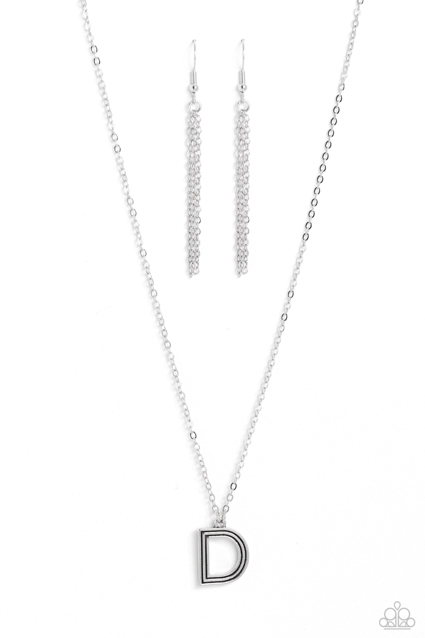 Leave Your Initials - D - Silver Pendant Necklace