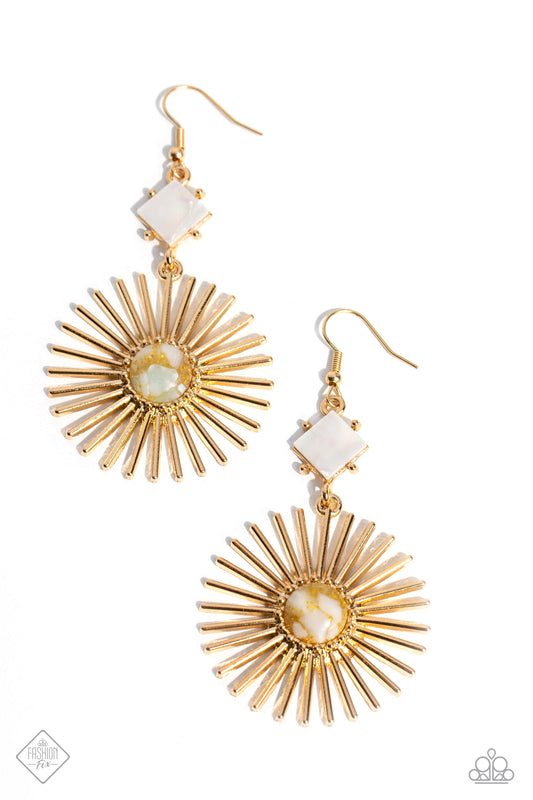 Seize the Sunburst Gold Earrings