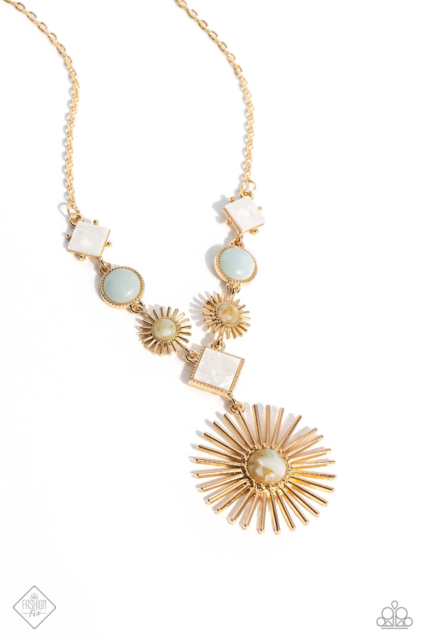 Sunburst Style Gold Necklace