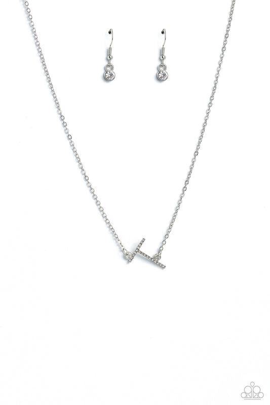 INITIALLY Yours - T - Silver Pendant Necklace