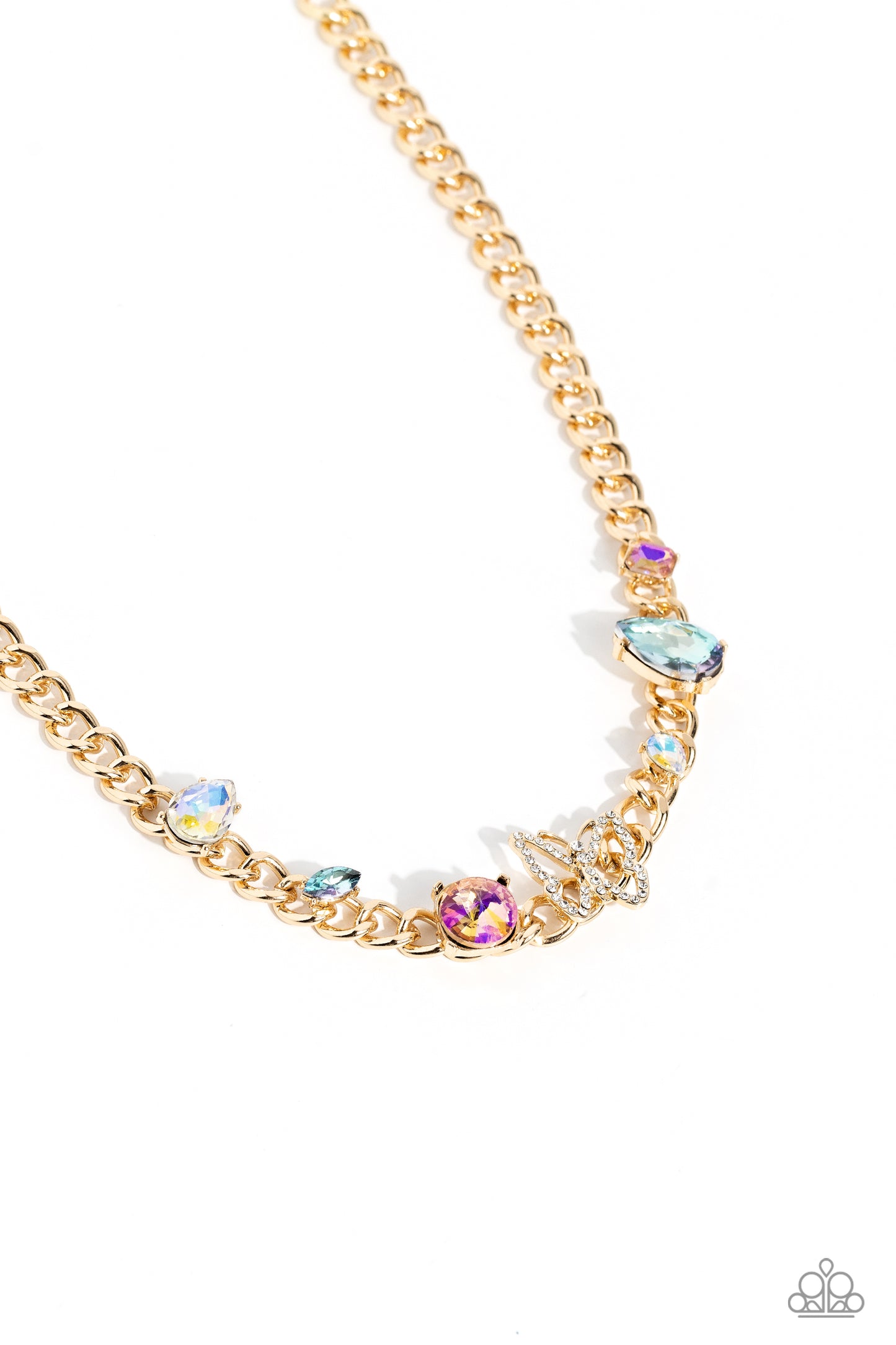 Storybook Succession Gold Multi Butterfly Necklace