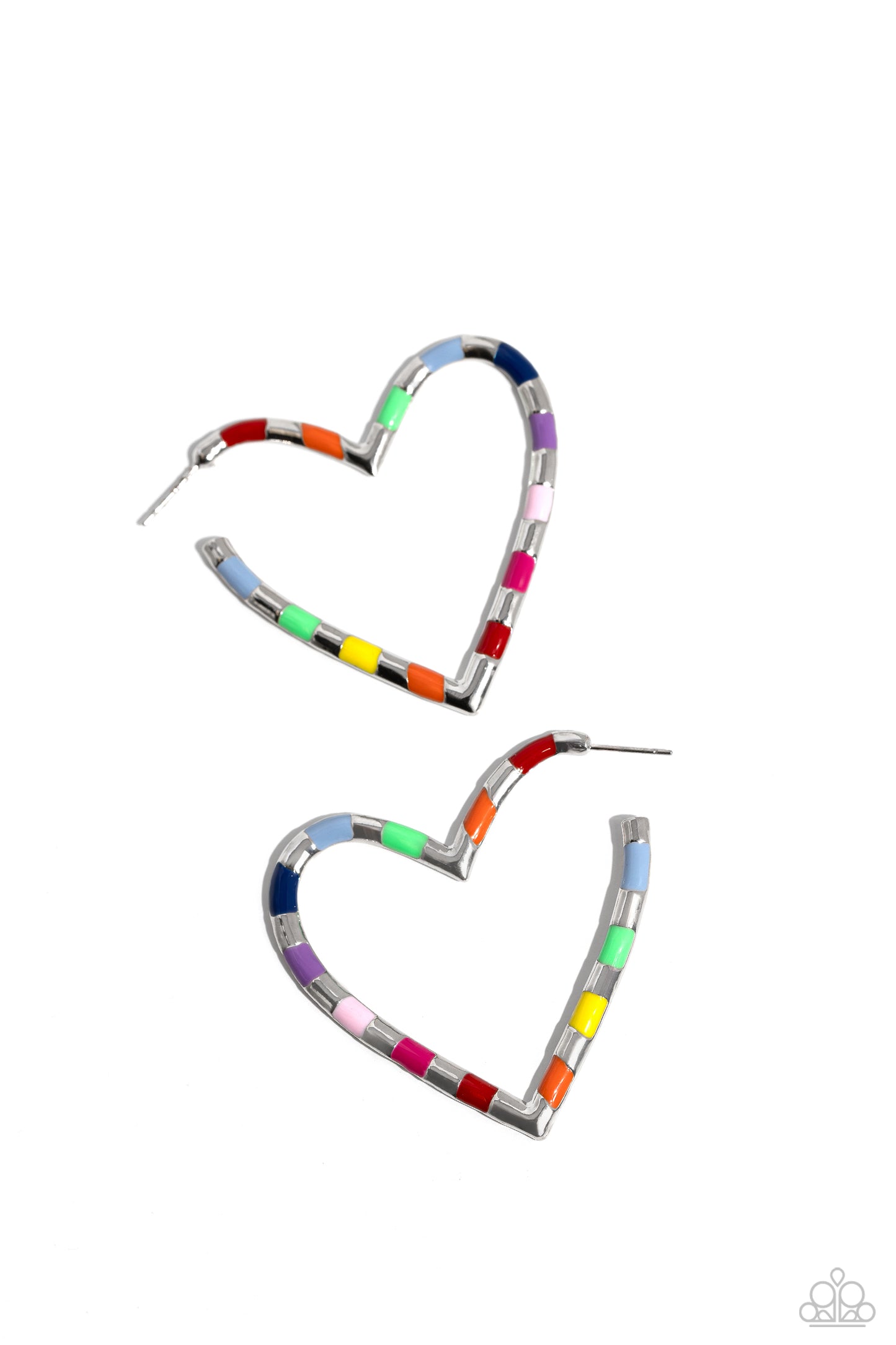 Striped Sweethearts Multi Heart Hoops