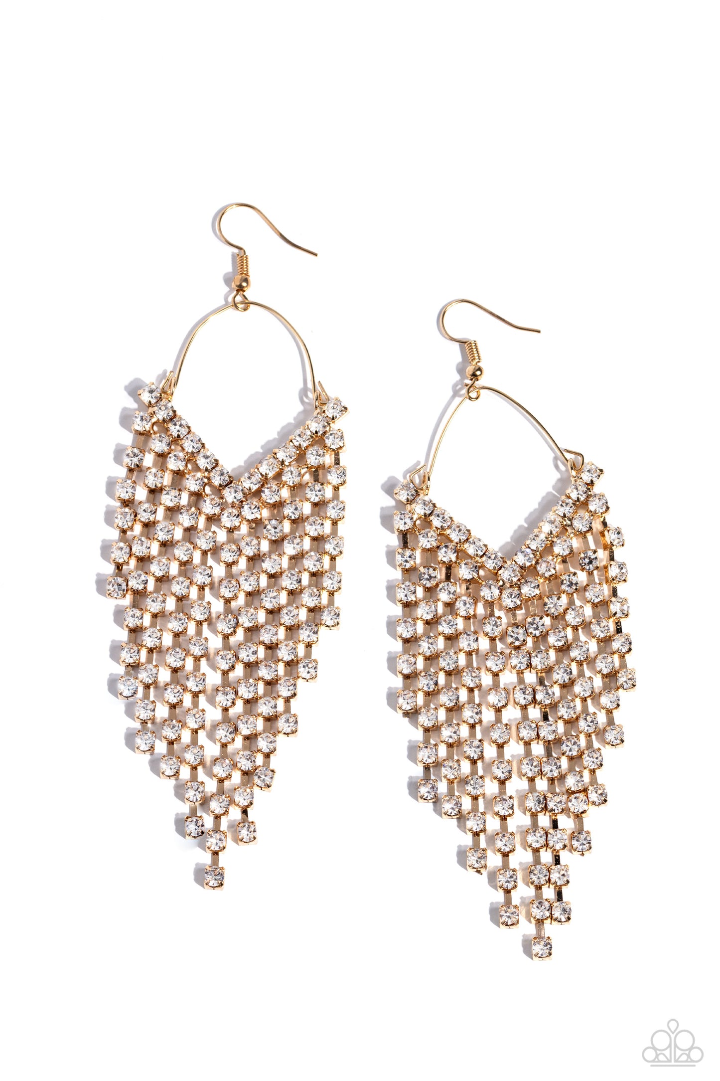 V Fallin Gold Earrings