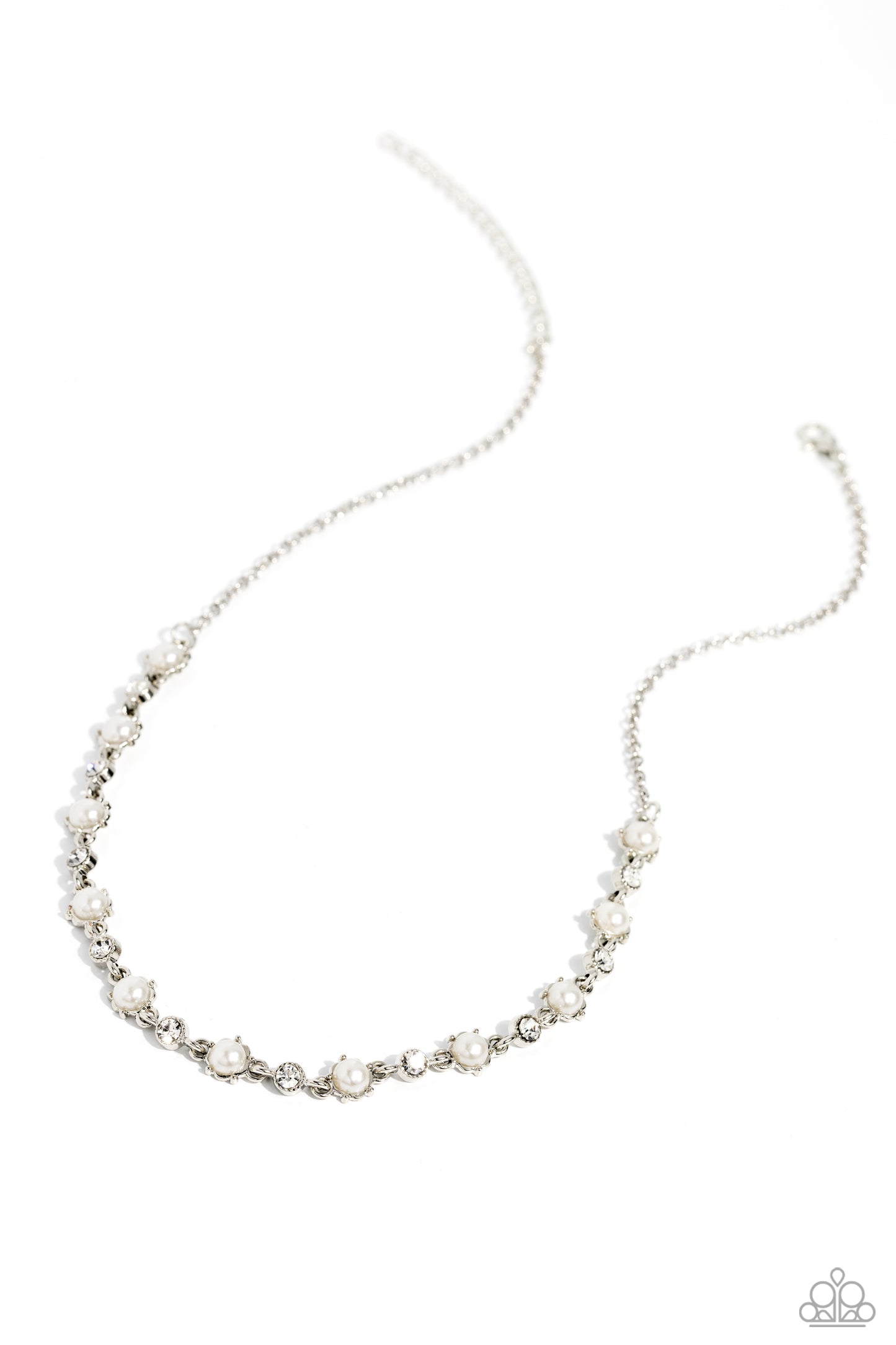 Pronged Passion White Pearl Necklace