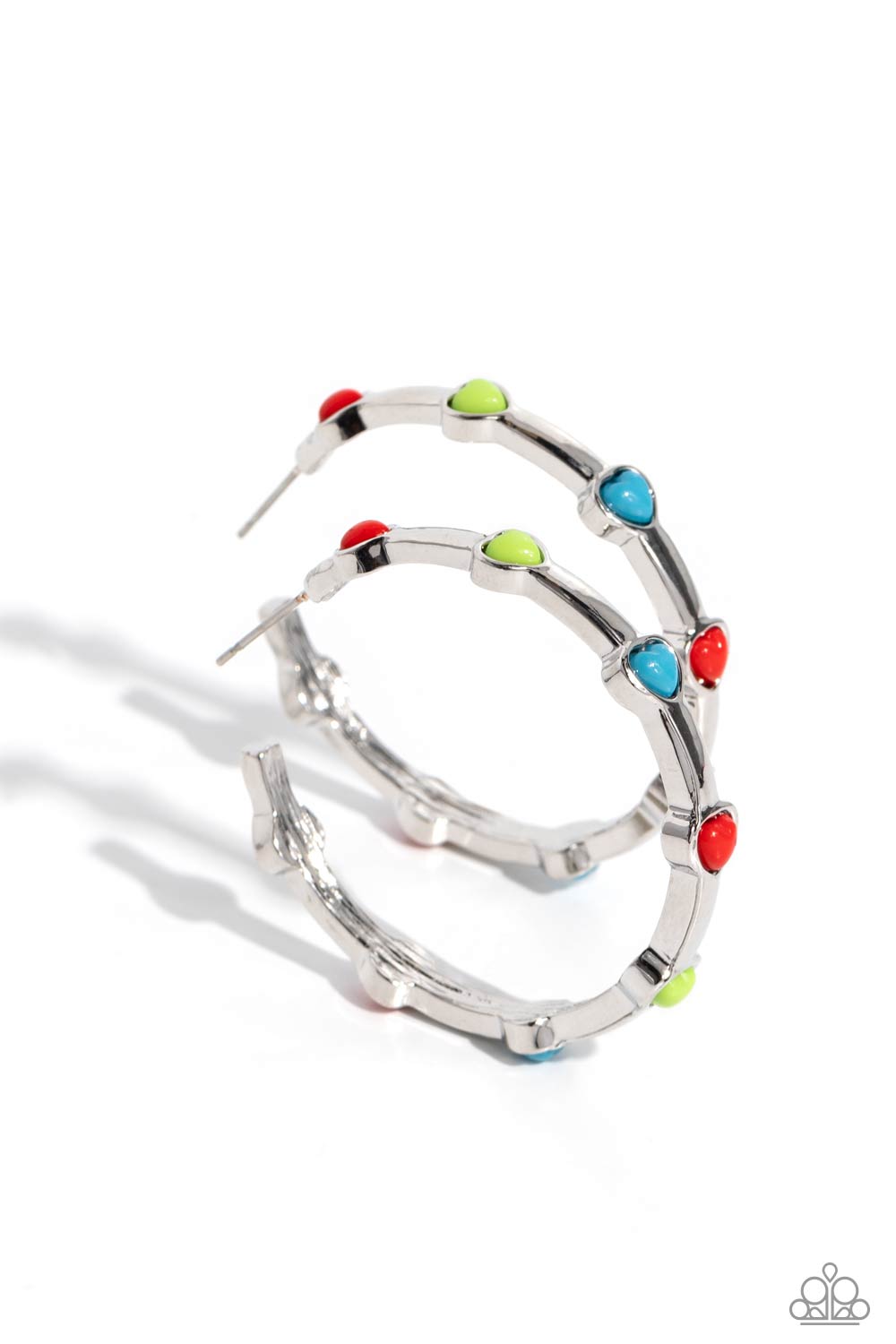 Affectionate Actress Red Multi Hoops