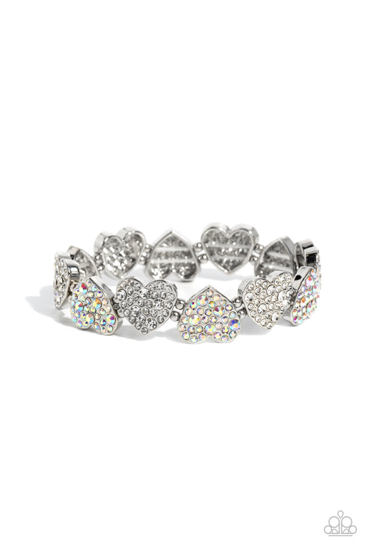 Headliner Heart Silver Iridescent Bracelet