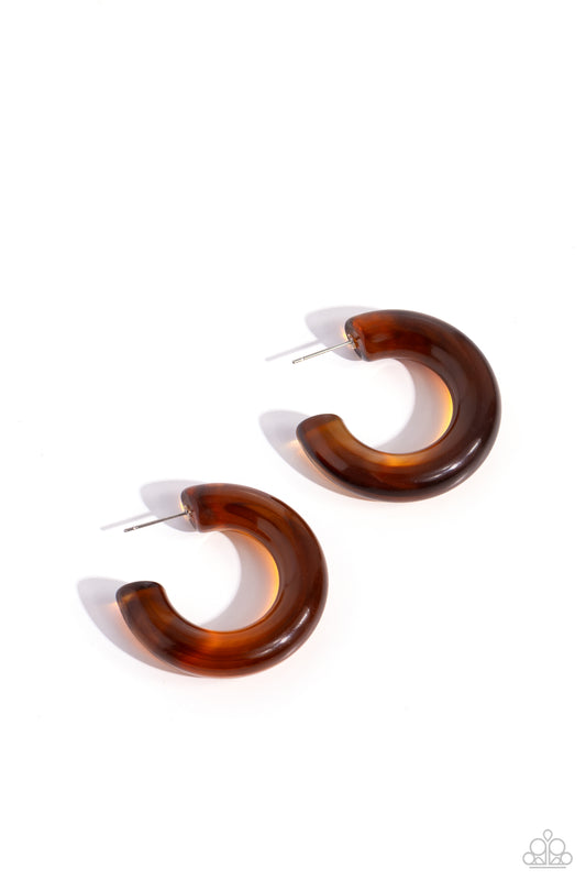 Glassy GAZE Brown Hoops