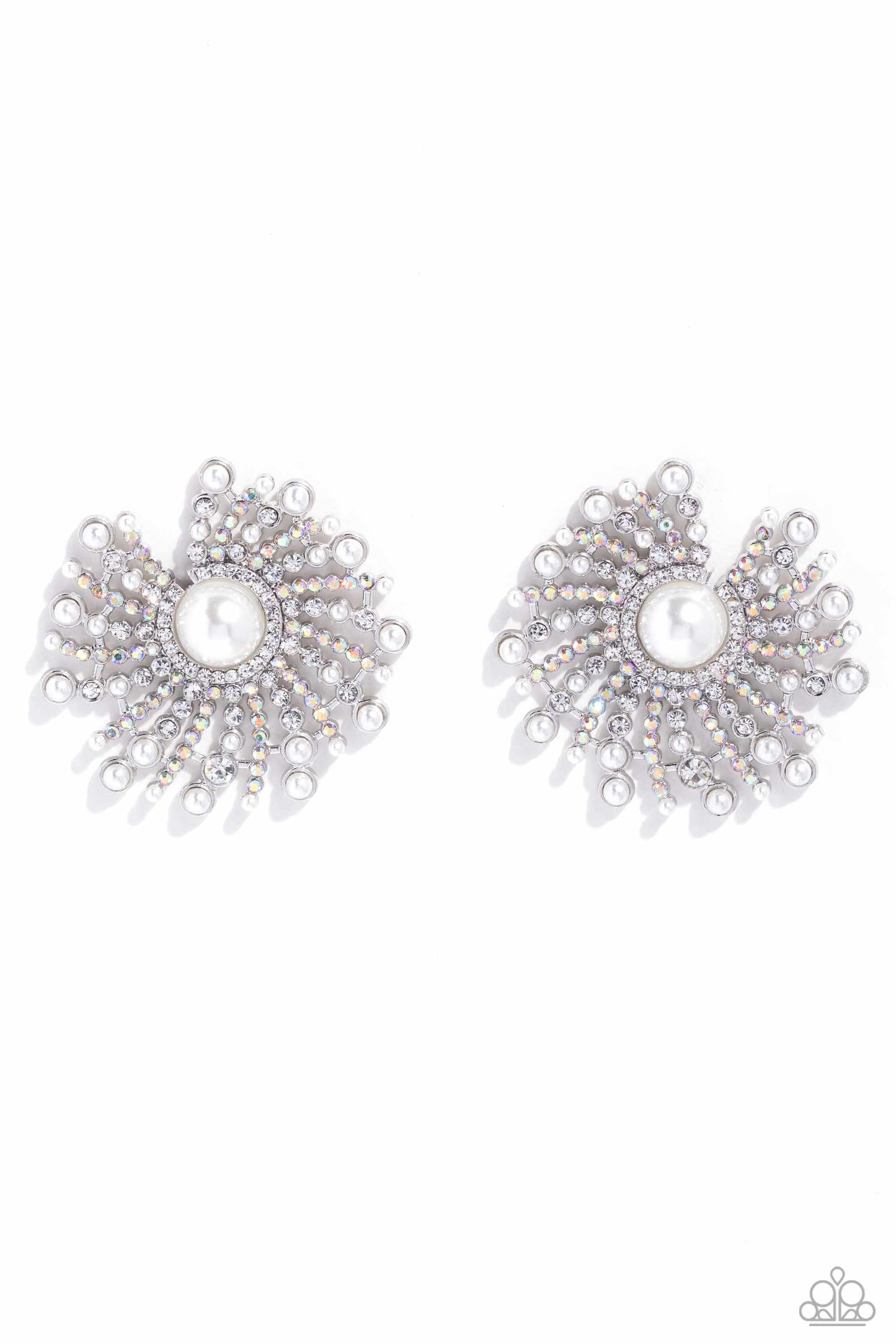 Fancy Fireworks Multi White Pearl Earrings