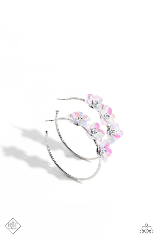 Ethereal Embellishment Multi Iridescent Floral Hoops