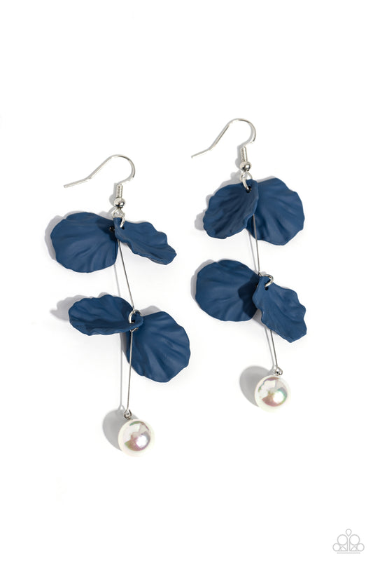 Edwardian Era Blue Floral Earrings