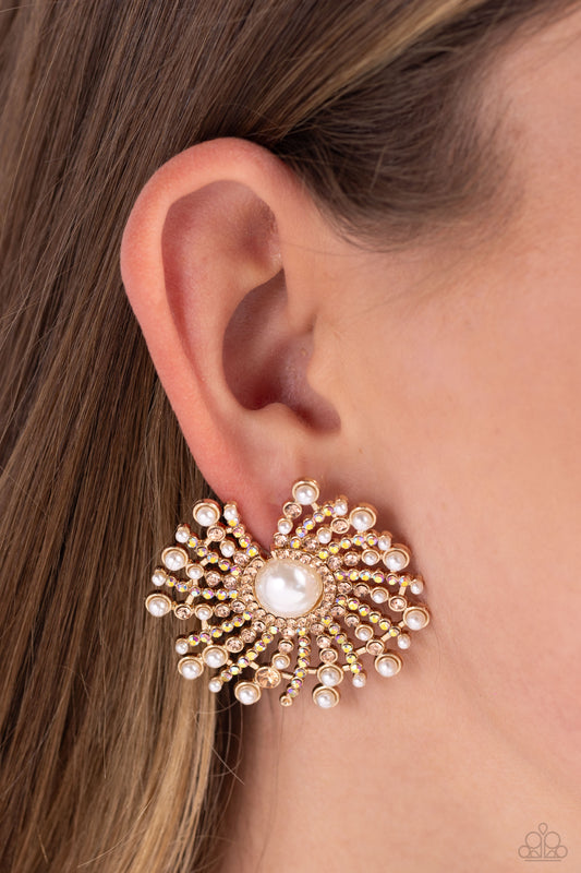 Fancy Fireworks Gold Post Earrings