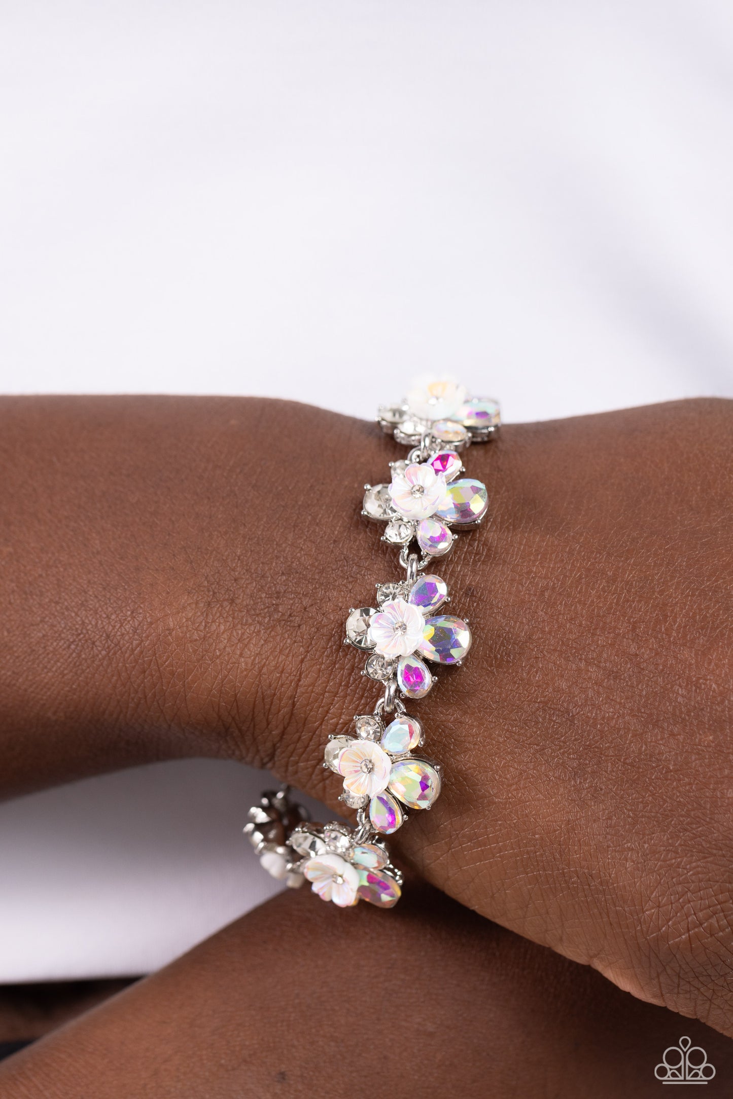 Floral Frenzy White Bracelet