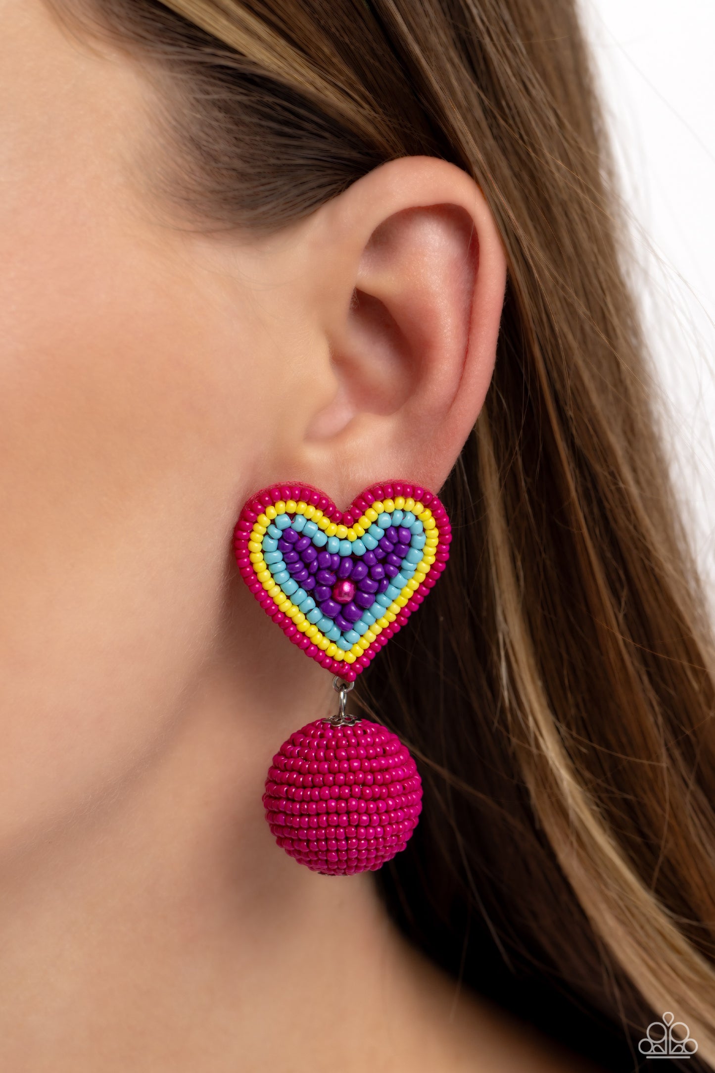 Spherical Sweethearts Multi Seedbead Earrings