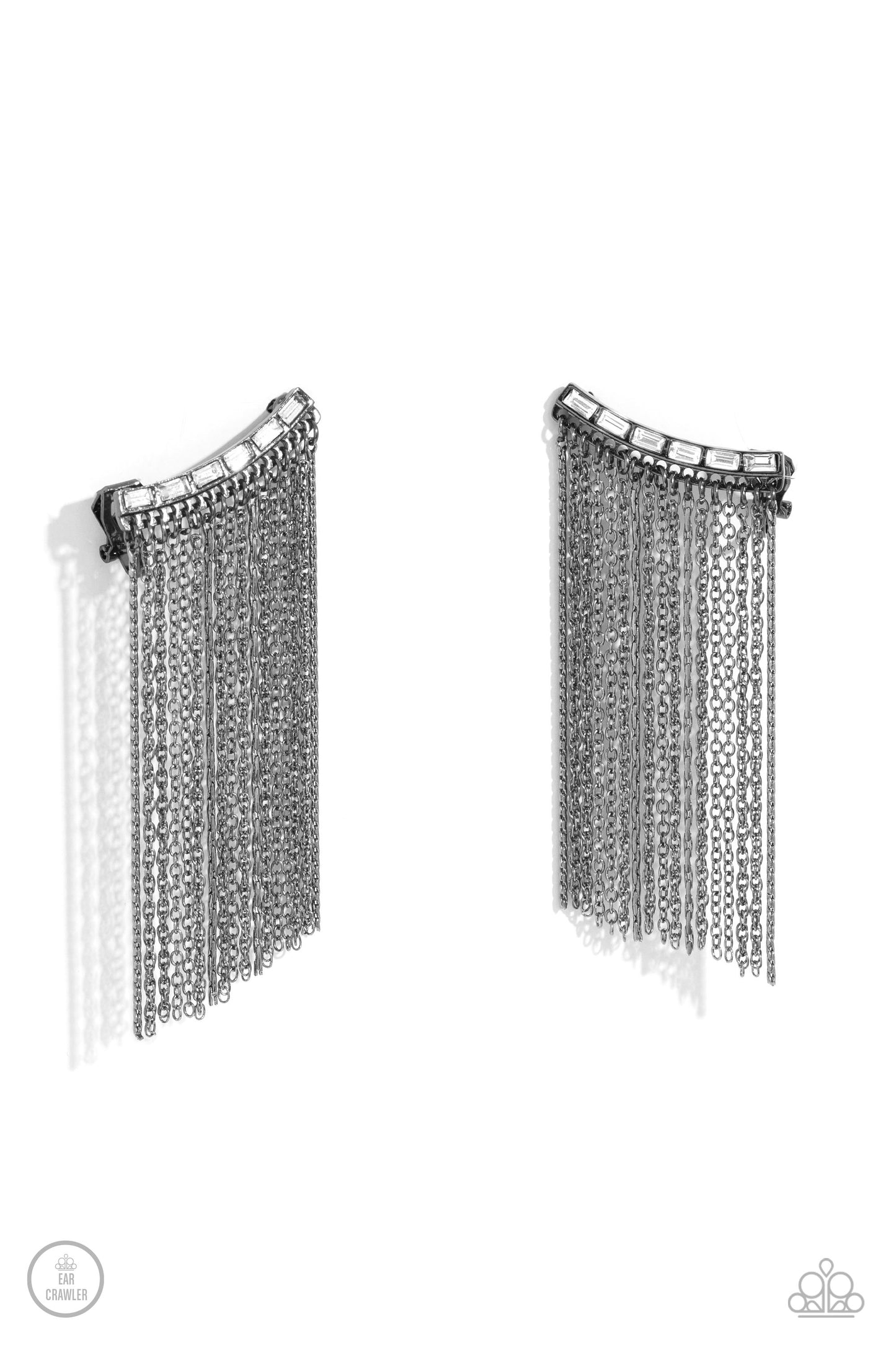 Feuding Fringe Gunmetal Ear Crawler Earrings