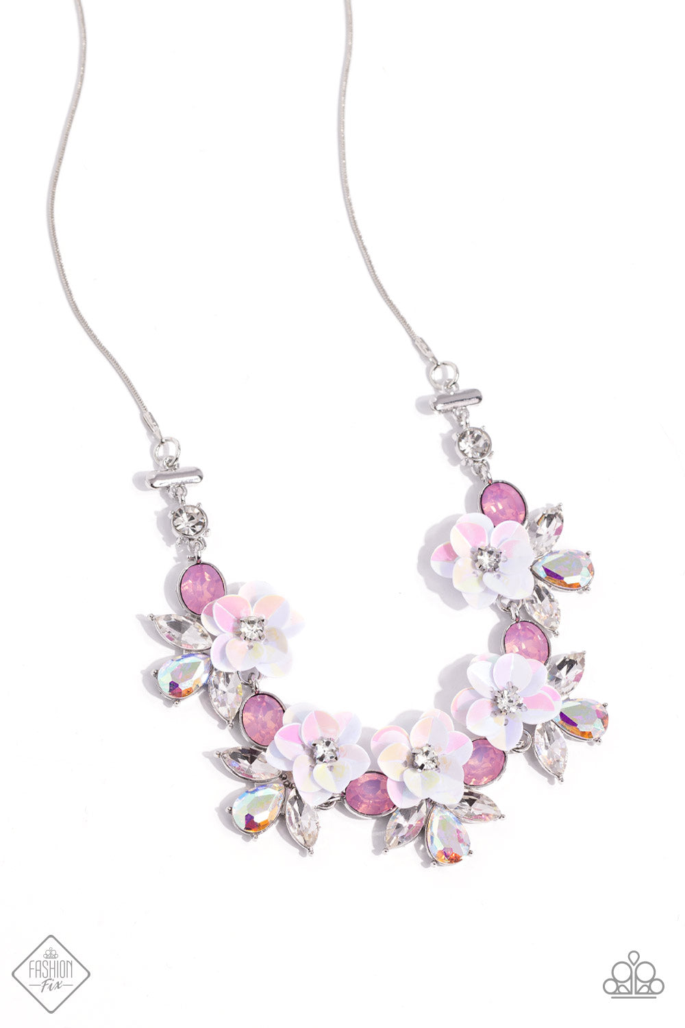 Ethereally Enamored Multi Iridescent Floral Necklace