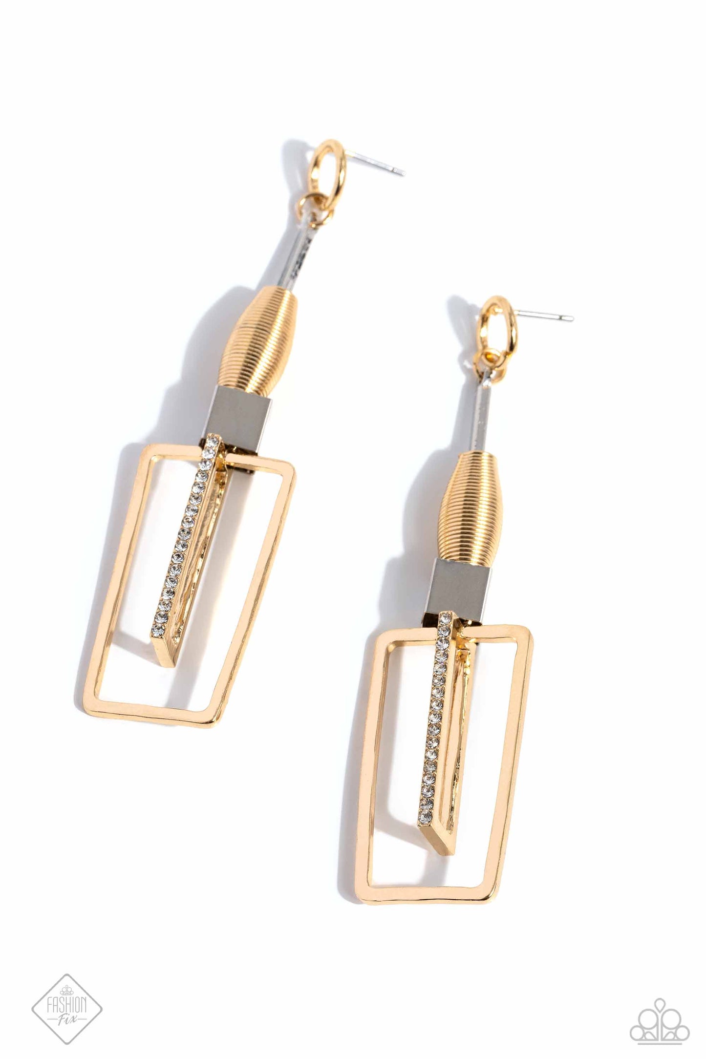 Clear the SQUARE Gold Earrings