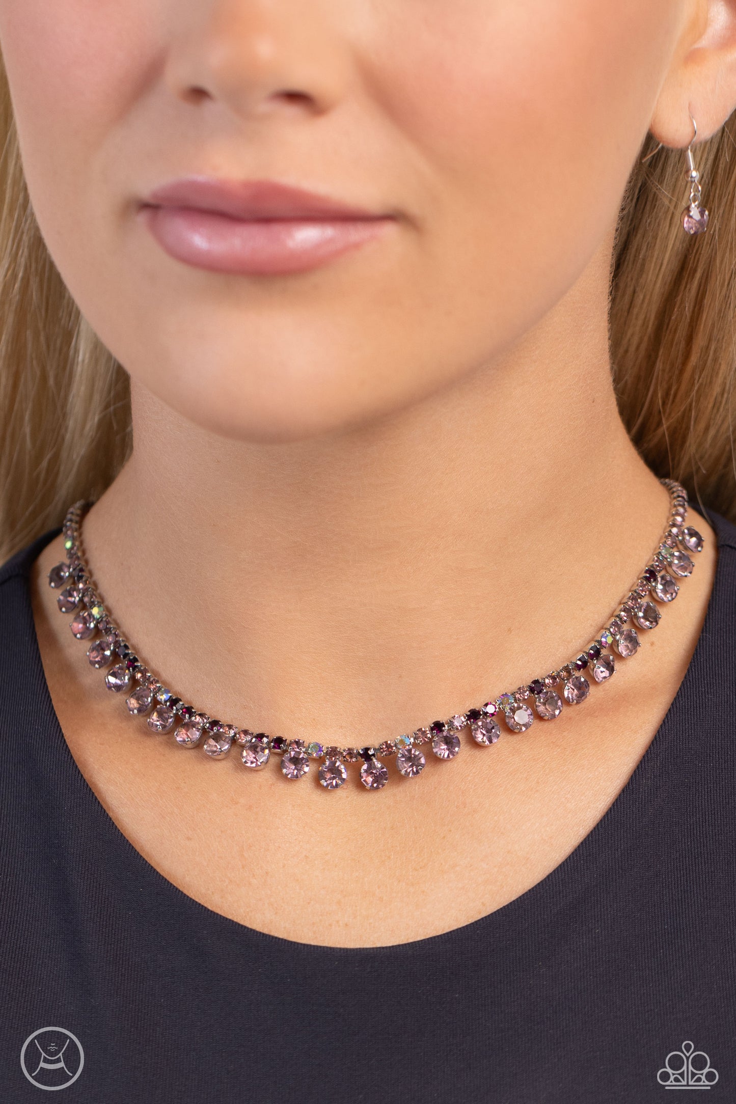 Ritzy Rhinestones Purple Necklace