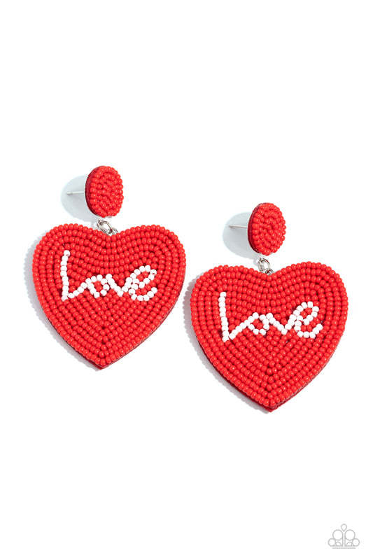 Sweet Seeds Red Heart Earrings