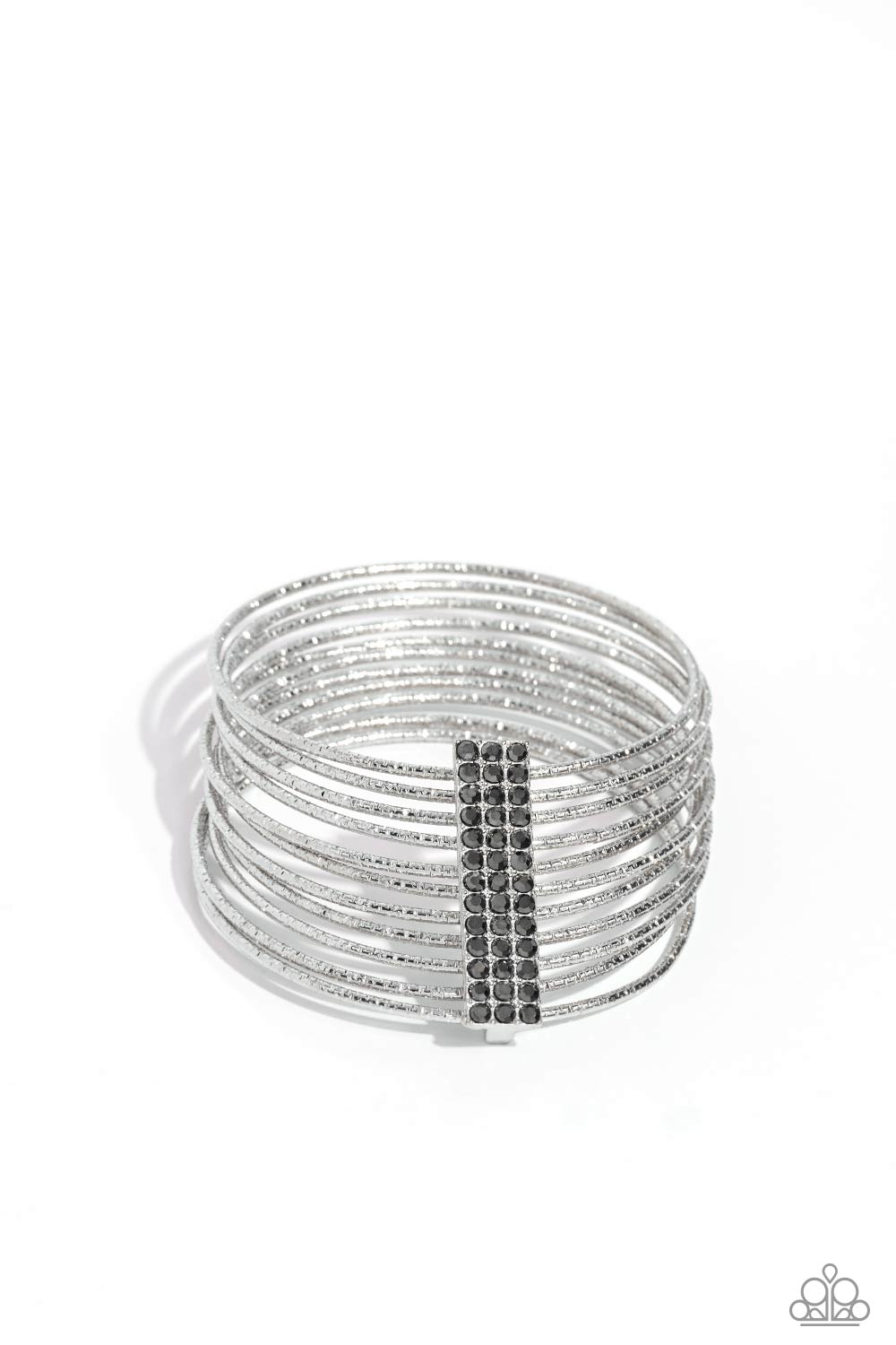 Shimmery Silhouette Silver Gunmetal Bangles