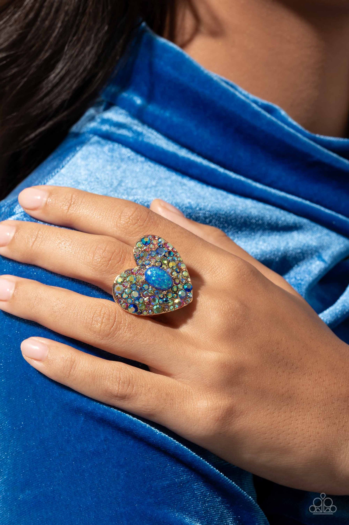 Bejeweled Beau Blue Oil Spill Ring