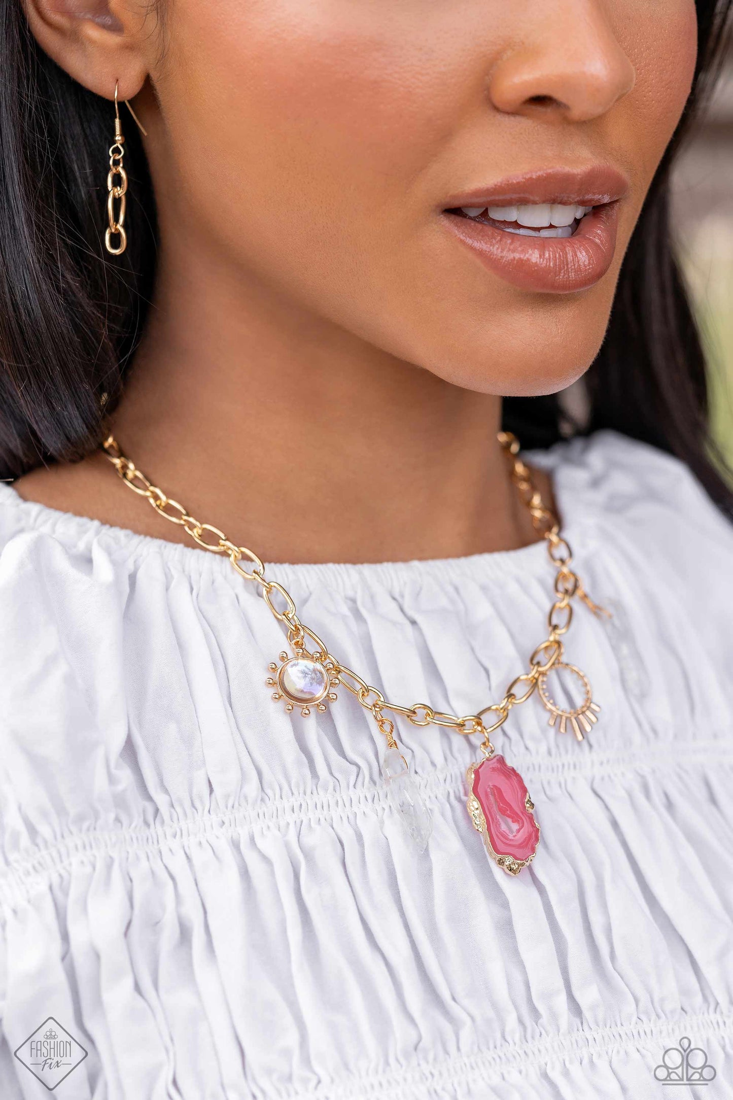 Geode Glam Pink Necklace