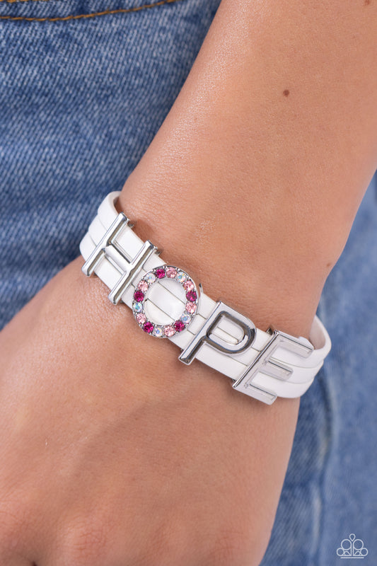 Hopeful Haute White Bracelet