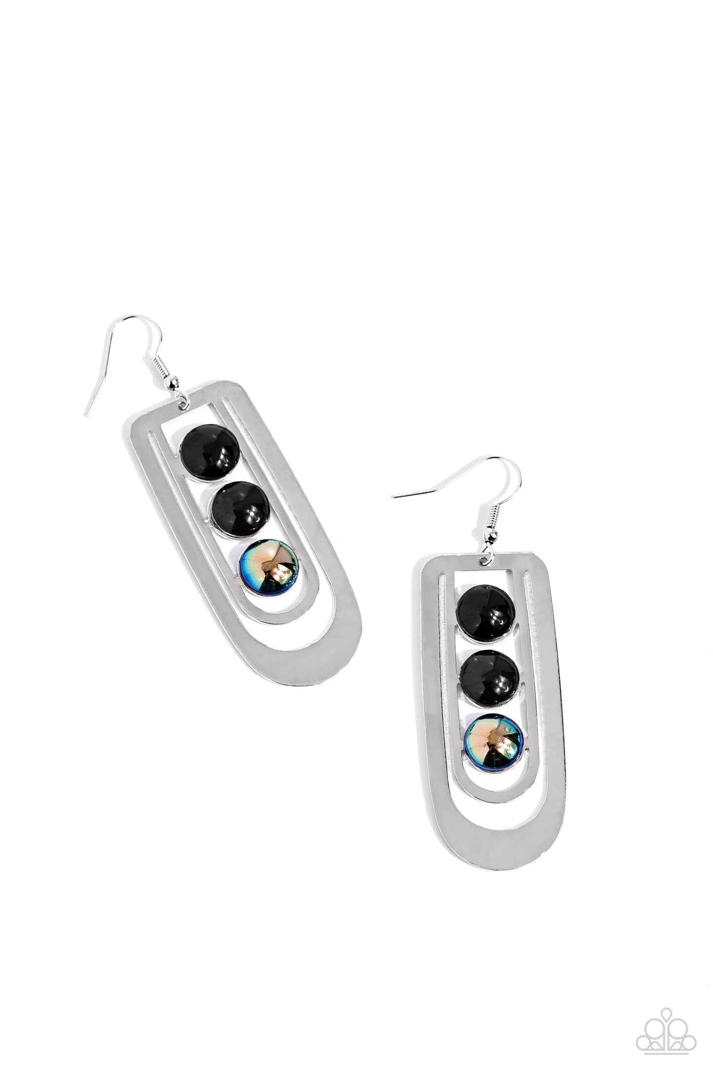 Layered Lure Black Earrings