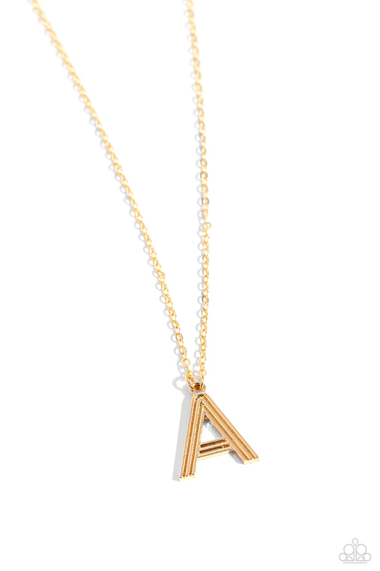 Leave Your Initials - A - Gold Pendant Necklace