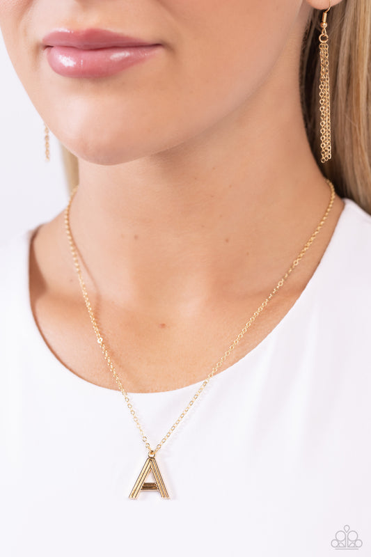 Leave Your Initials - A - Gold Pendant Necklace