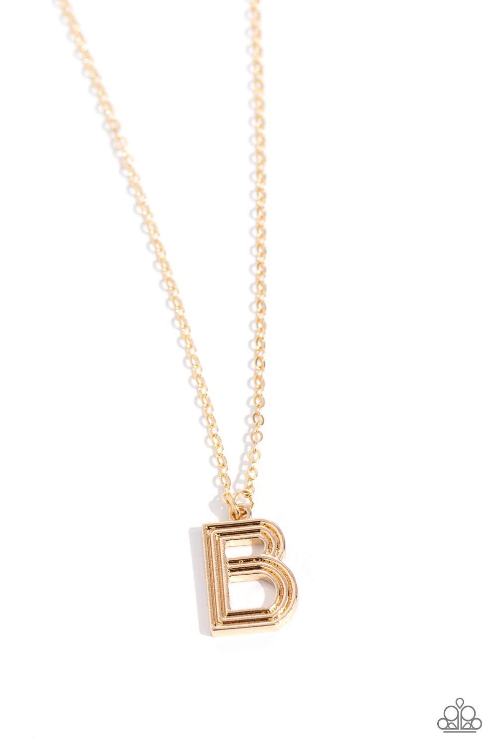 Leave Your Initials - B - Gold Pendant Necklace