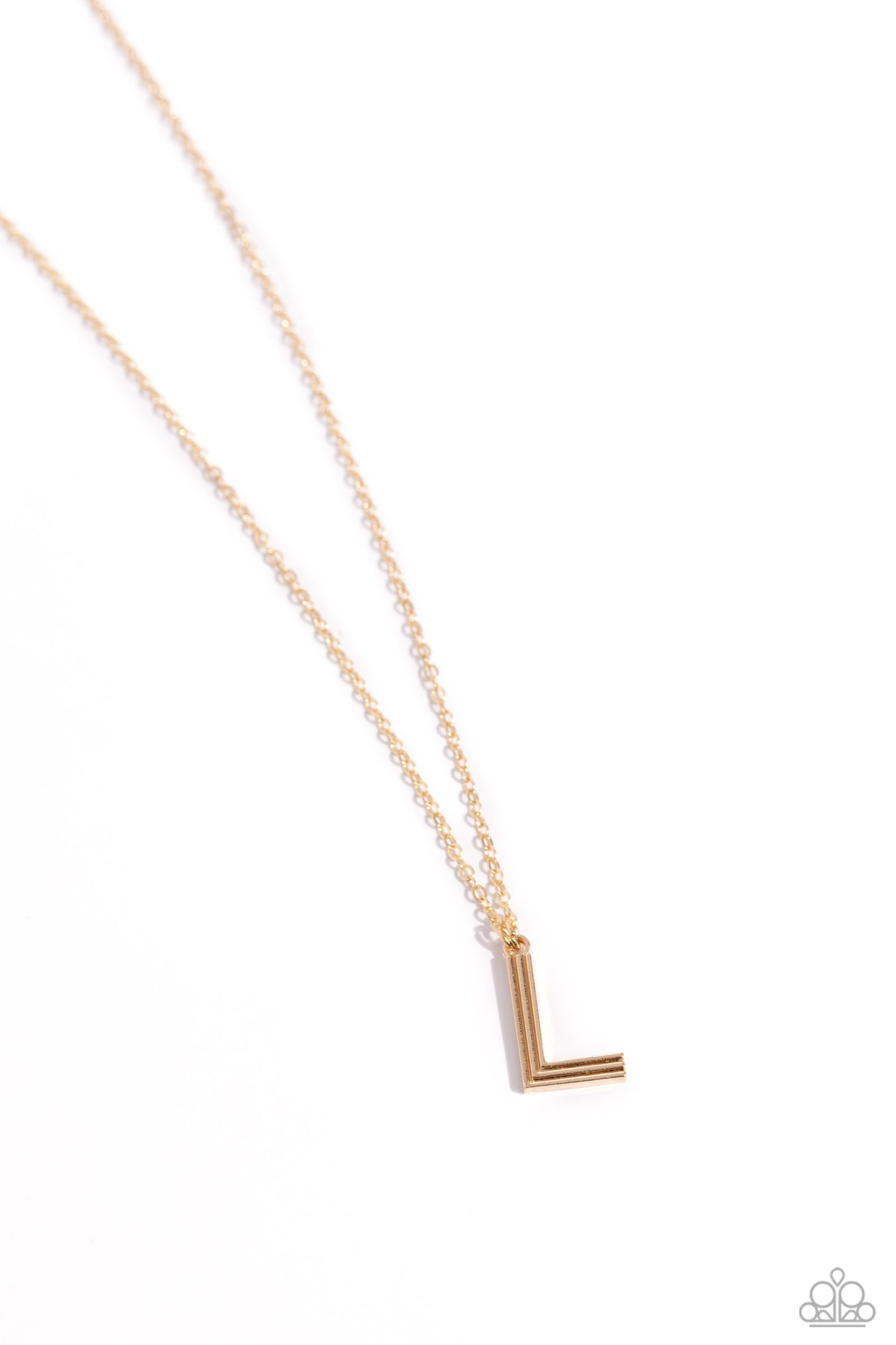 Leave Your Initials - L - Gold Pendant Necklace