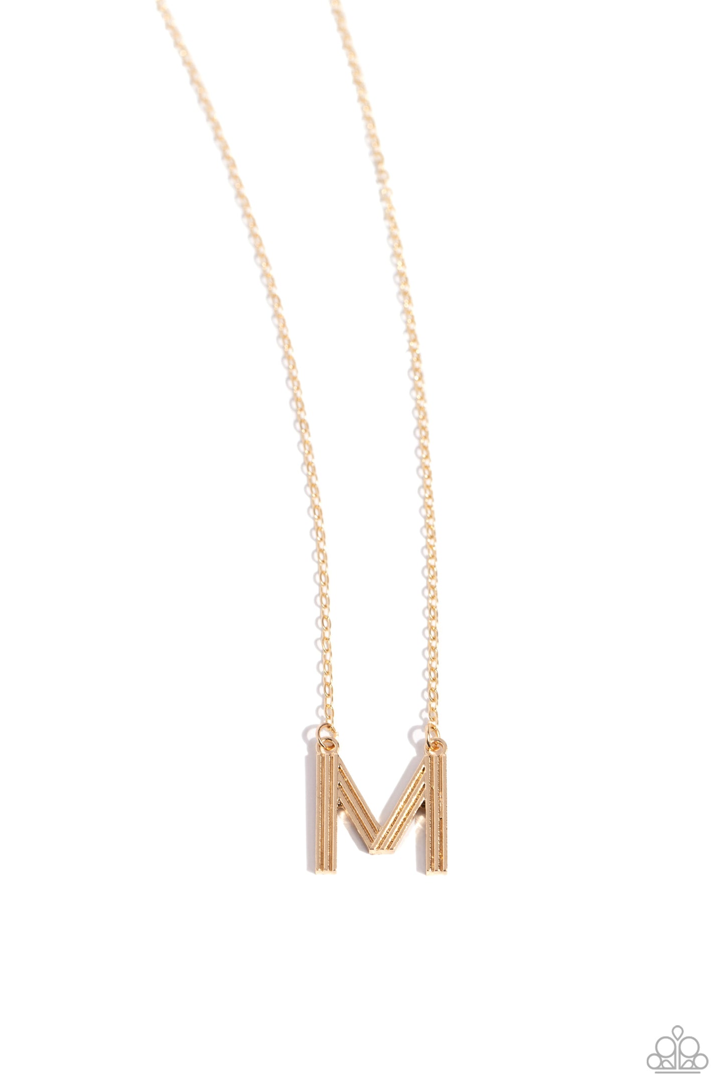 Leave Your Initials - M - Gold Pendant Necklace