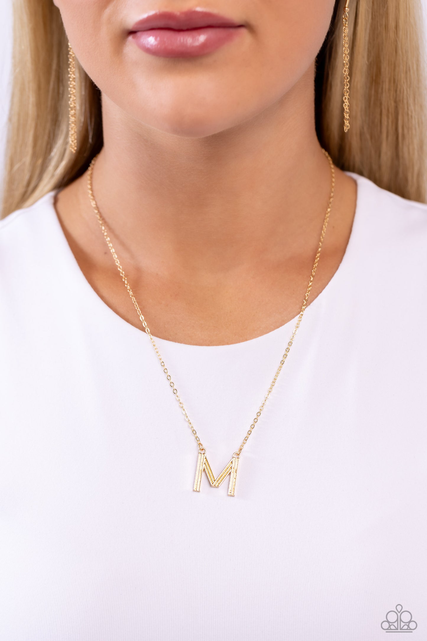 Leave Your Initials - M - Gold Pendant Necklace