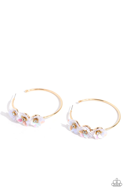 Ethereal Embellishment Gold Floral Hoops