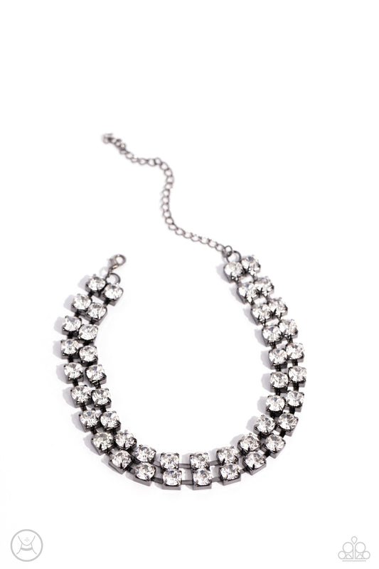 Glistening Gallery Gunmetal Necklace