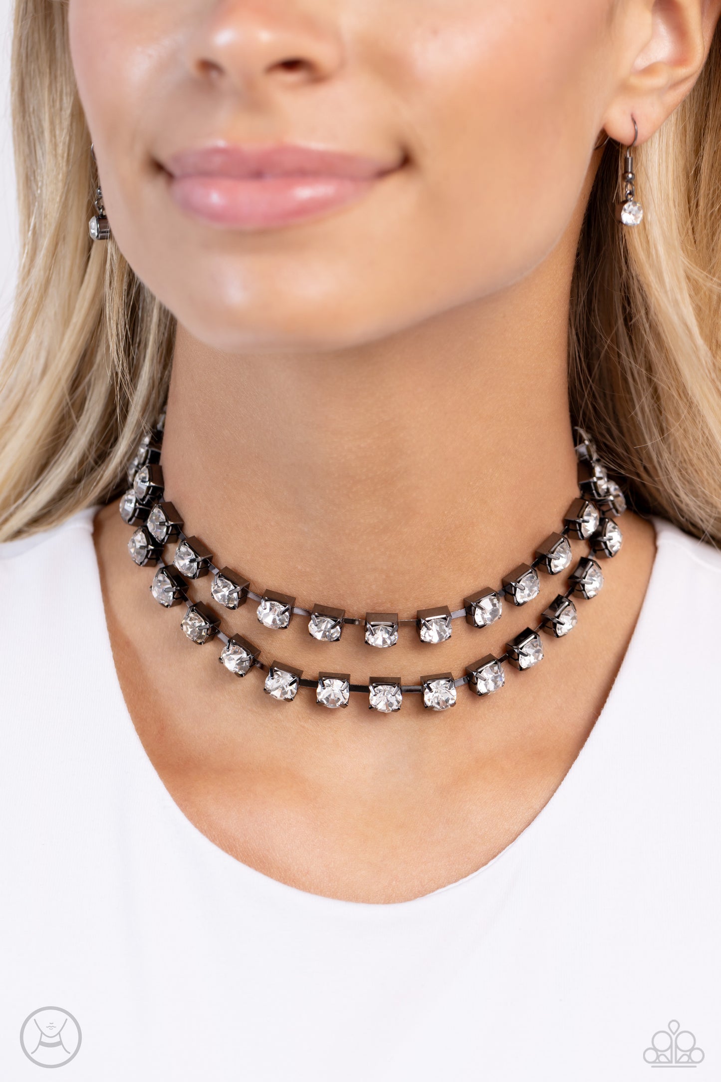 Glistening Gallery Gunmetal Necklace